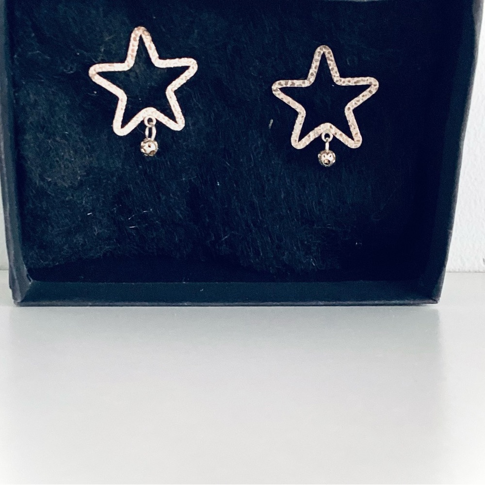 Sterling Silver Star Earrings - Picture 2 of 4